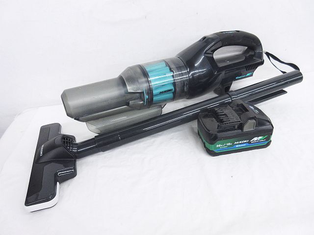 簡易動作のみ確認 ジャンク HiKOKI 36V コードレス クリーナー 掃除機 R36DB (SC) + 36Vマルチボルト純正バッテリー（BSL36B18BX）★3022