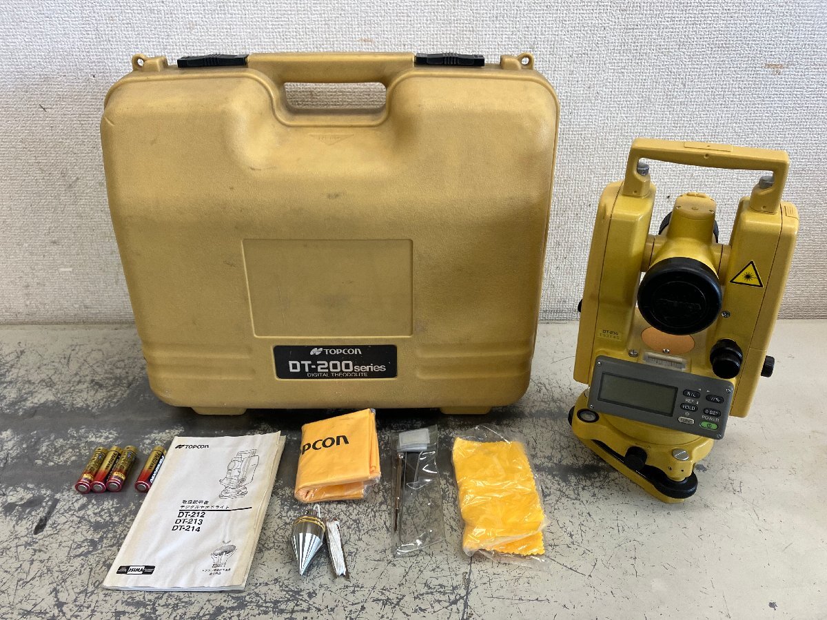 ★中古美品★TOPCON トプコン デジタルセオドライト DT-214 DT200シリーズ 2015年検定済み 本体/ケース/取説 測量 計測 トランシット)岡b