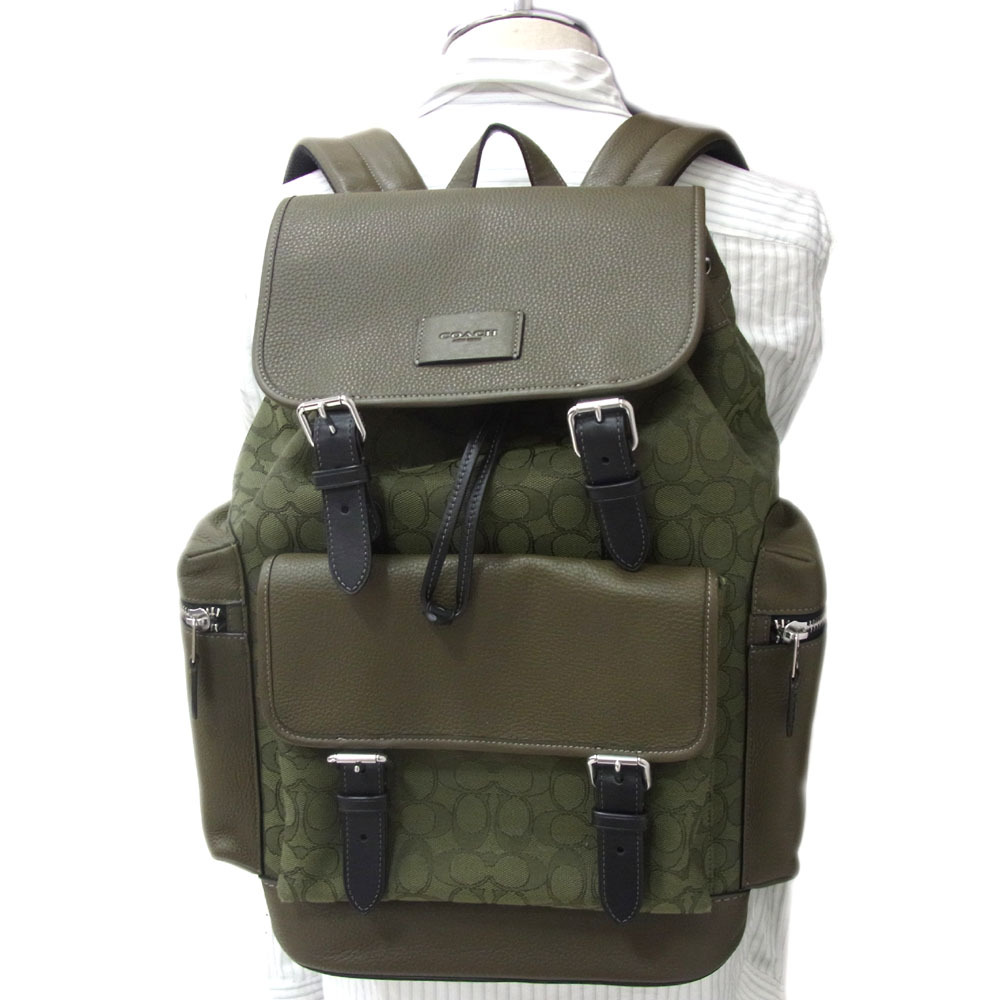  прекрасный товар обычная цена 15 десять тысяч иен *COACH Coach кожа рюкзак Day Pack рюкзак CE523 signature рисунок сумка мужской женский стандартный товар 
