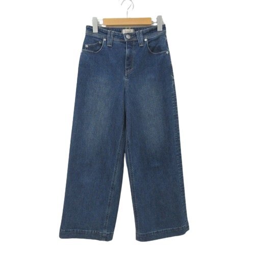 ◆YANUK ヤヌーク 定2.6万 LYDIA ワイドデニムパンツ ブルー 22 S位 日本製 57173504 Aライン ジーンズ ジーパン ◆HA1