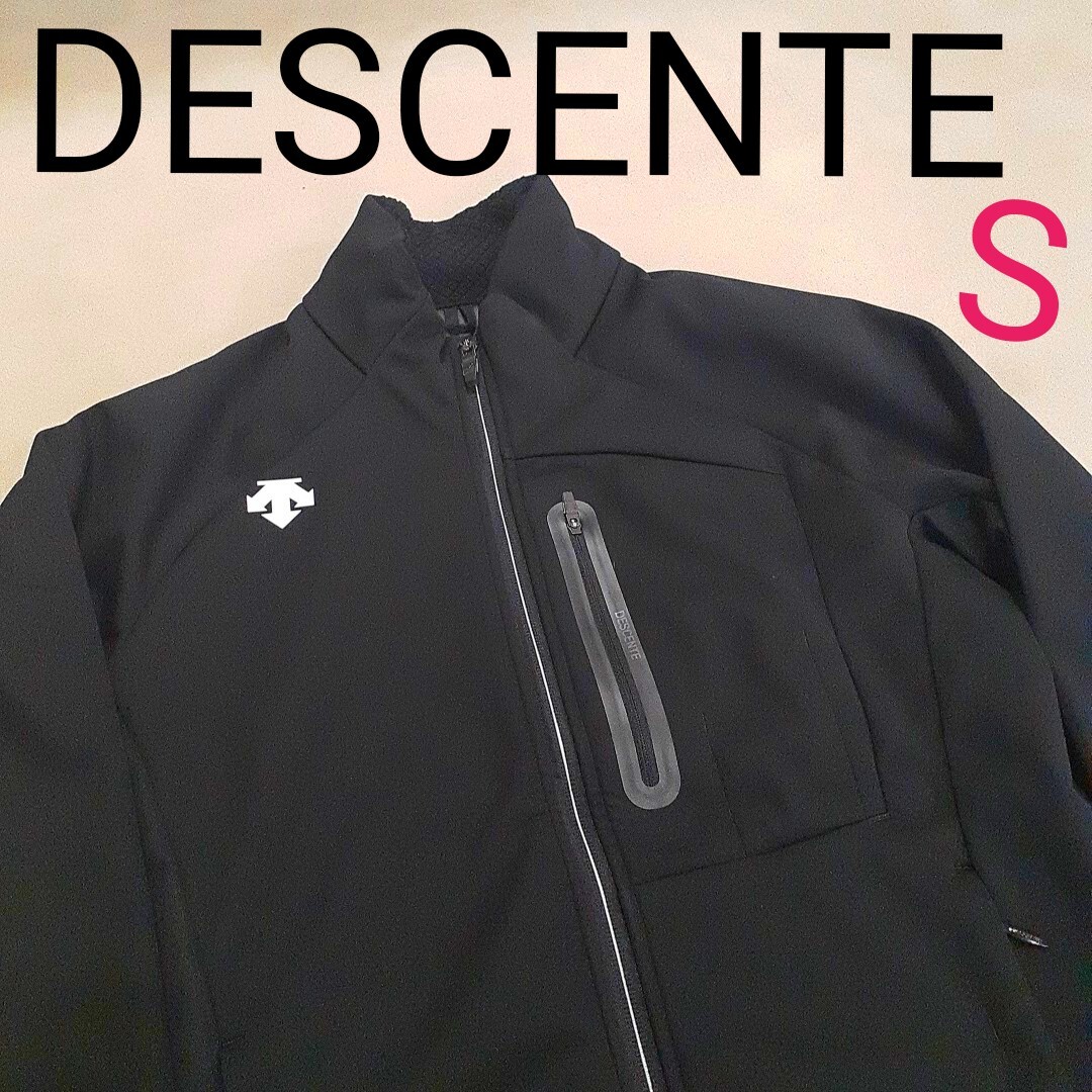 【超美品】DESCENTE　デサント　SOFT SHELL JACKET　スキー　スノーボード　雪山　メンズS　リフト券入　防寒　人気完売品 長袖 ジャケット