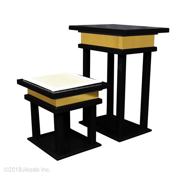 寺院仏具】 潤み塗り 慈光型の背高導師机(経机)セット 安心の 寺院仏具】 潤み塗り 慈光型の背高導師机(経机)セット 安心の