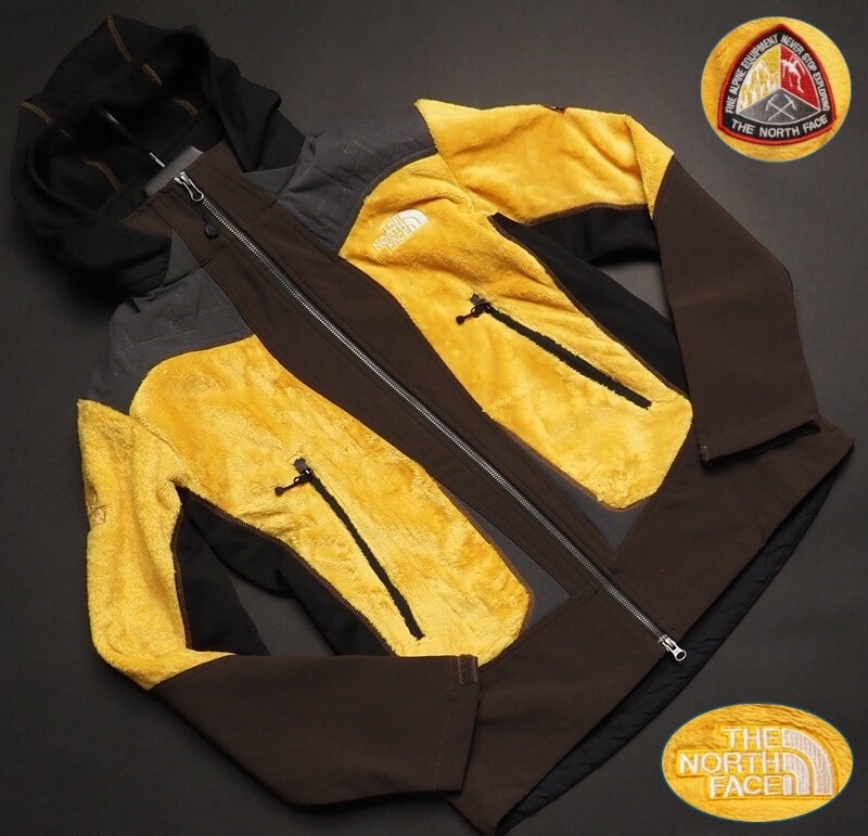 新品正規19000円 ノースフェイス 海外限定 DYNOシリーズ シェルパフリース クライミング CLIFF ジャケット メンズMイエロー(DPY)