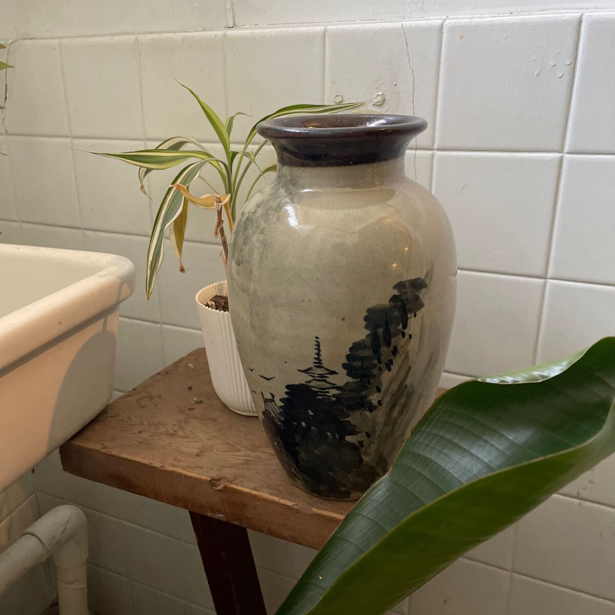 vintage vase Japan ваза античный retro Showa Северная Европа Дания Mid-century живые цветы керамика цветок входить . цветок основа 