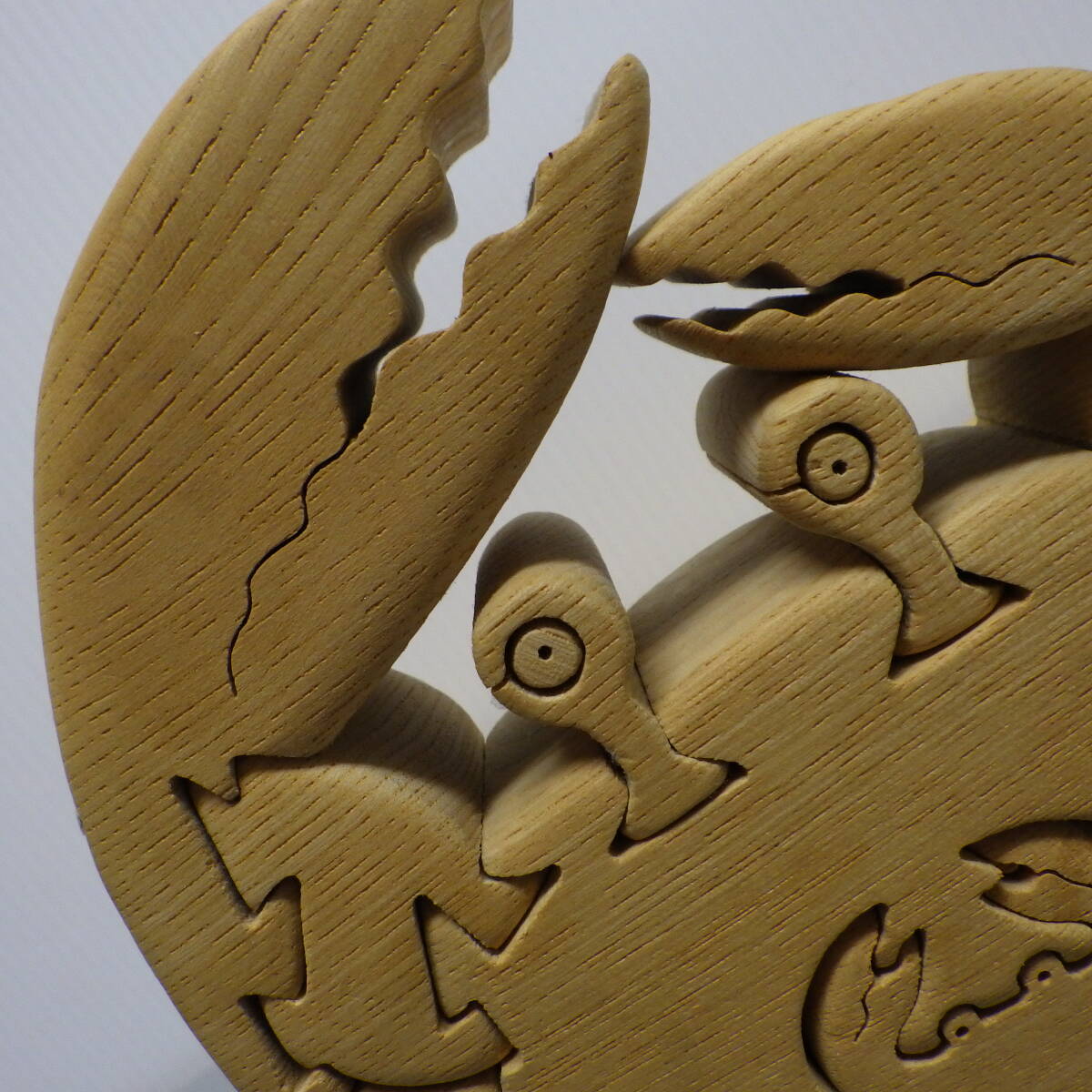 ウッドパズル　蟹親子　かに　カニ　木製　無垢材　セン材　立体パズル_画像6