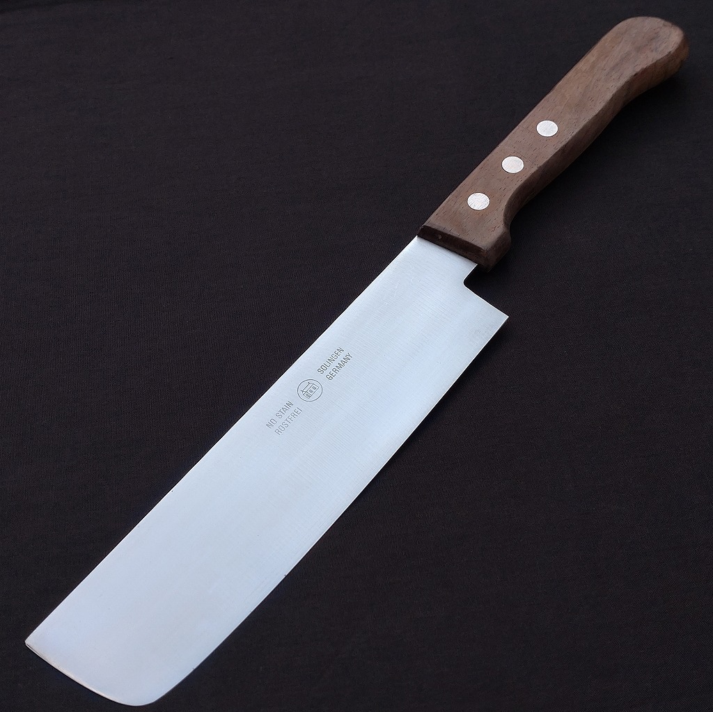 菜切包丁 NO STAIN ROSTFREI SOLINGEN GERMANY 刃長(zhǎng)約160㎜ 洋包丁 両刃 庖丁 刃物 ゾーリンゲン フリオデュア ドイツ制 【5684】 