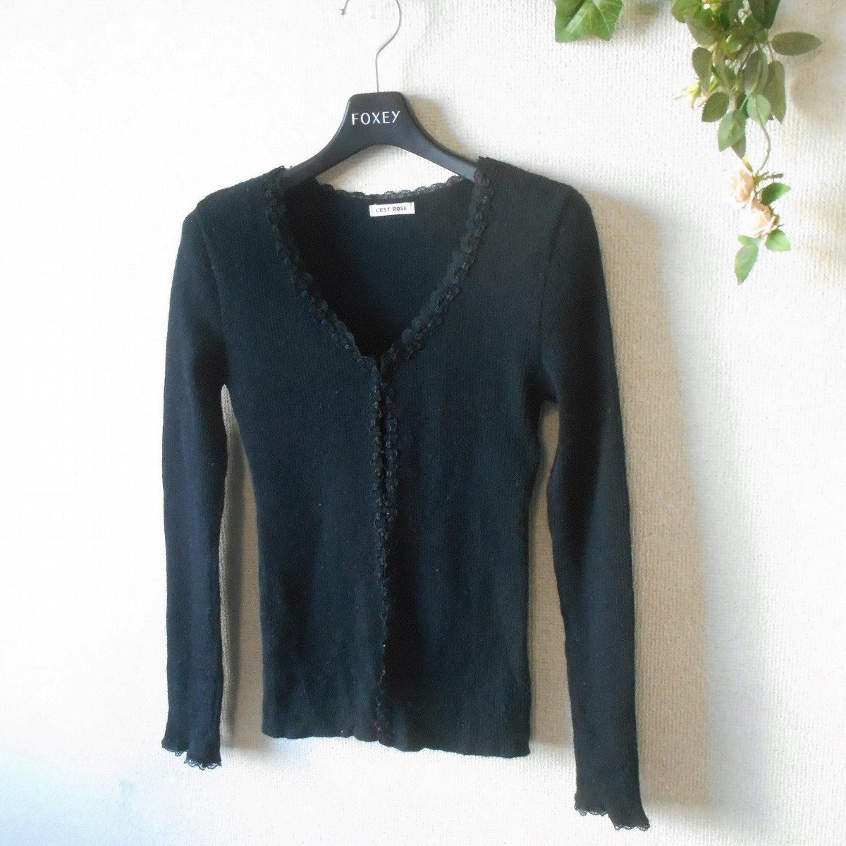レストローズ LEST ROSE カーディガン 2 薄手 ニット レディース 秋 冬 春 日本製_画像4