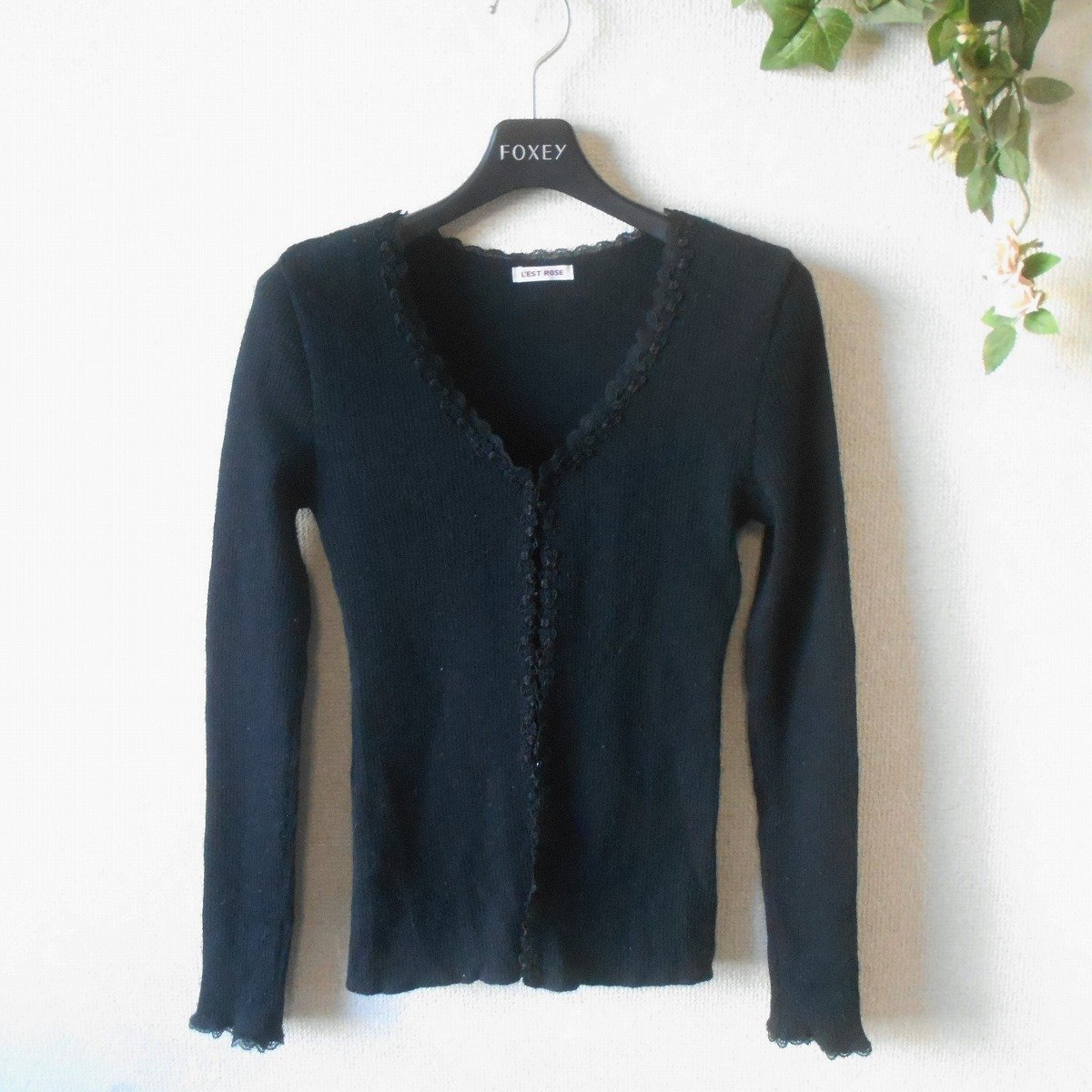 レストローズ LEST ROSE カーディガン 2 薄手 ニット レディース 秋 冬 春 日本製_画像1