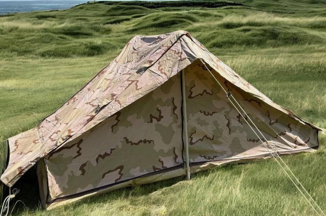 ★一点限定 純正オランダ軍 Desert Camo 2人用モジュラーテントセット 軍幕 Dutch Army 放出品 カモ 砂漠用 キャンバス生地