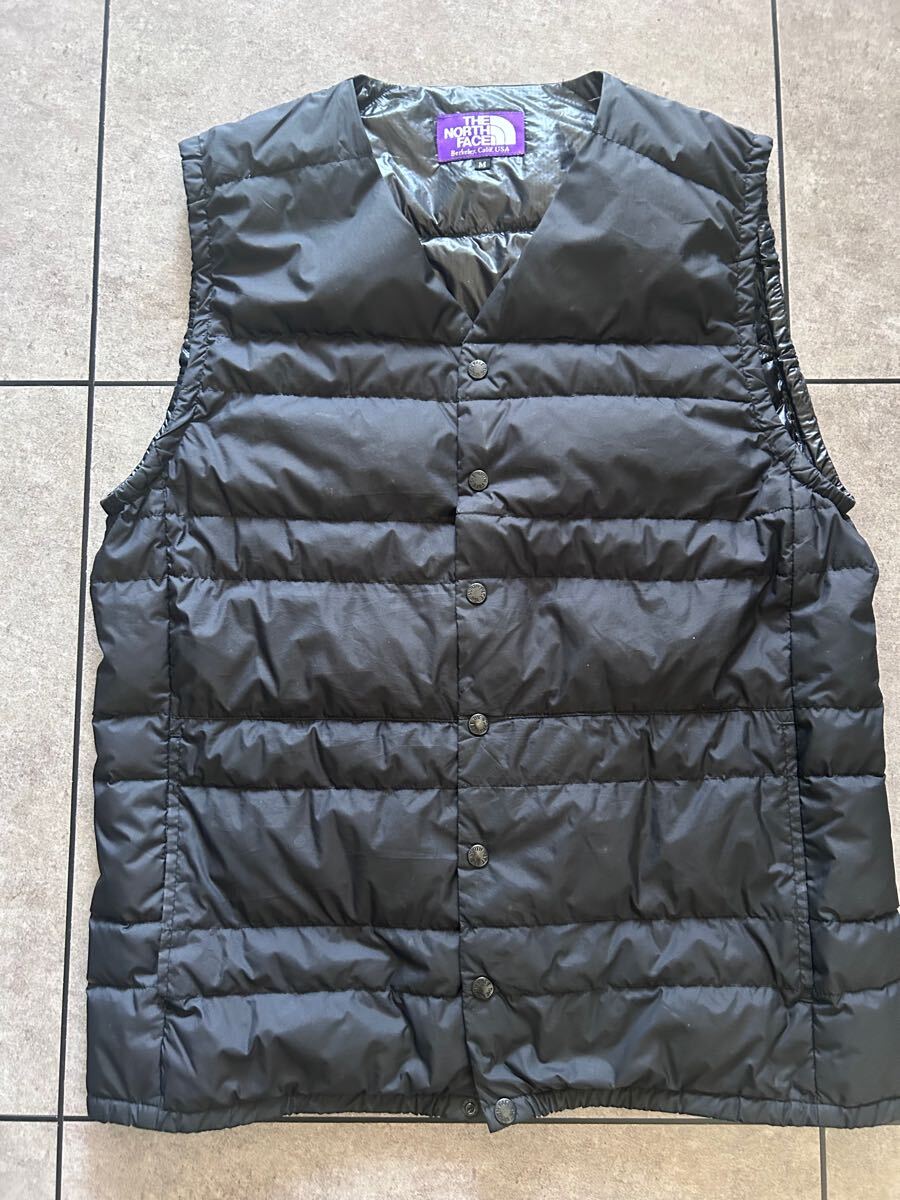 THE FACE NORTH PURPLE LABEL ノースフェイス ダウンベスト M ブラック