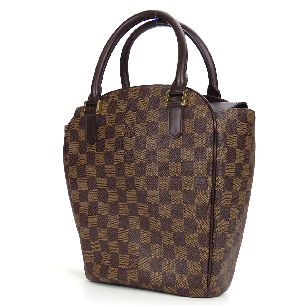 中古 ルイ?ヴィトン ハンドバッグ サリアソー N51284 ダミエ エベヌ ブラウン ゴールド金具 LV 普段使い レディース 女性