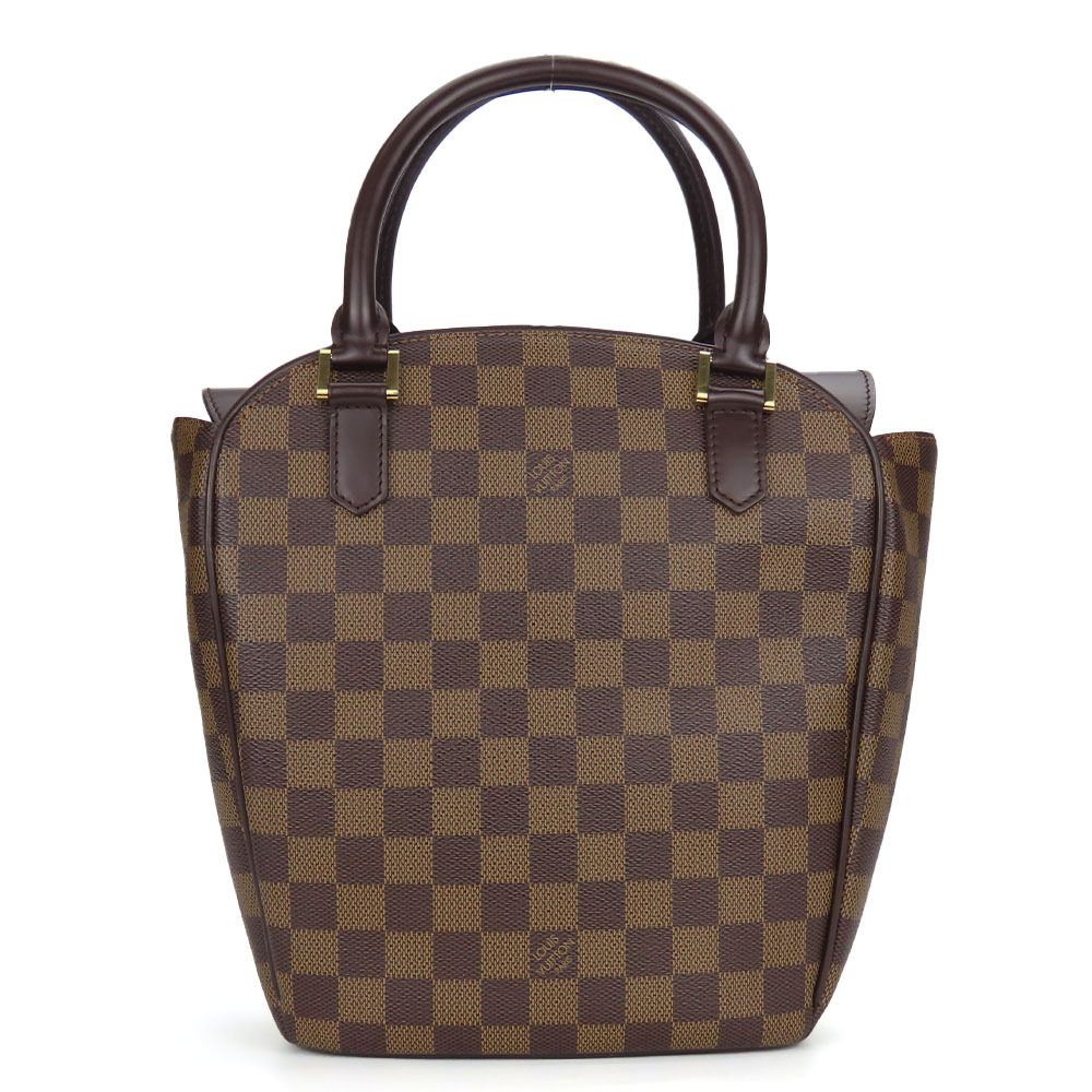 中古 ルイ?ヴィトン ハンドバッグ サリアソー N51284 ダミエ エベヌ ブラウン ゴールド金具 LV 普段使い レディース 女性