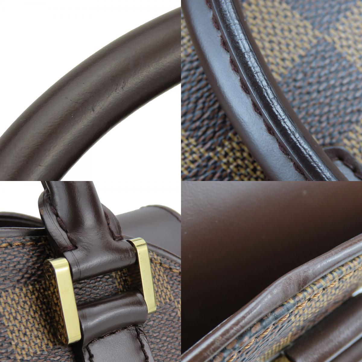 中古 ルイ?ヴィトン ハンドバッグ サリアソー N51284 ダミエ エベヌ ブラウン ゴールド金具 LV 普段使い レディース 女性