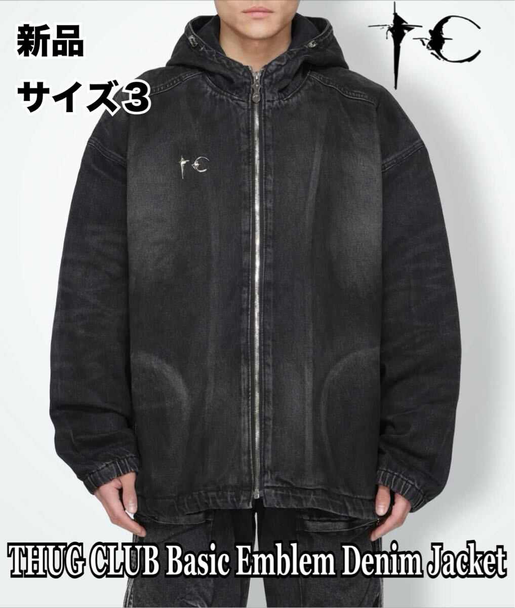 新品 THUG CLUB Basic Emblem Denim Jacket (TC24JK2001 新品 THUG CLUB Basic Emblem Denim Jacket (TC24JK2001