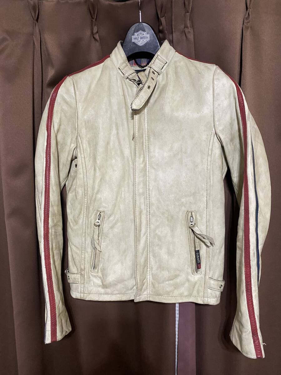 Schott クラシックレーサー　エージング加工　シングルライダース　ショット