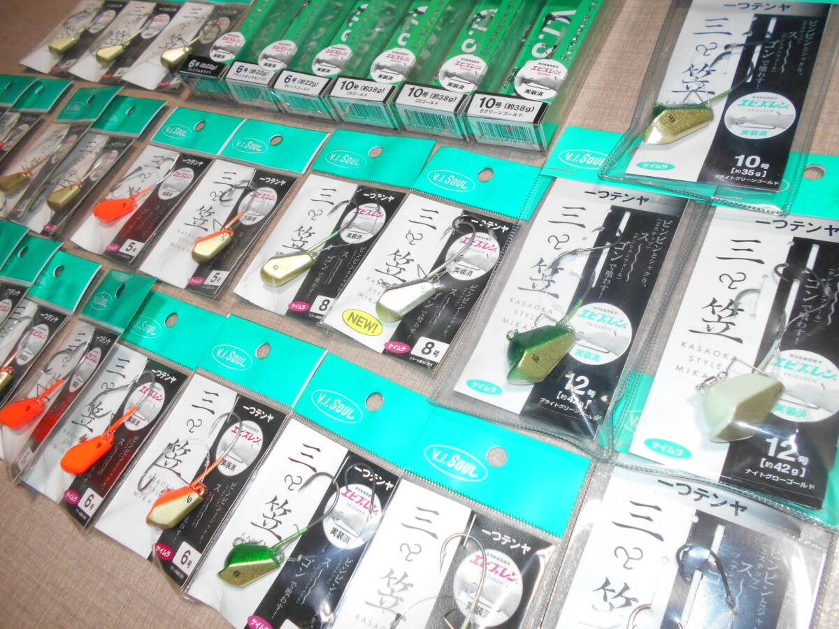 新品　★ V.I.SOUL　一つテンヤ三笠 タングステン製【超三笠6個】含む！４〜15号　合計３１個セット ★　鯛テンヤ