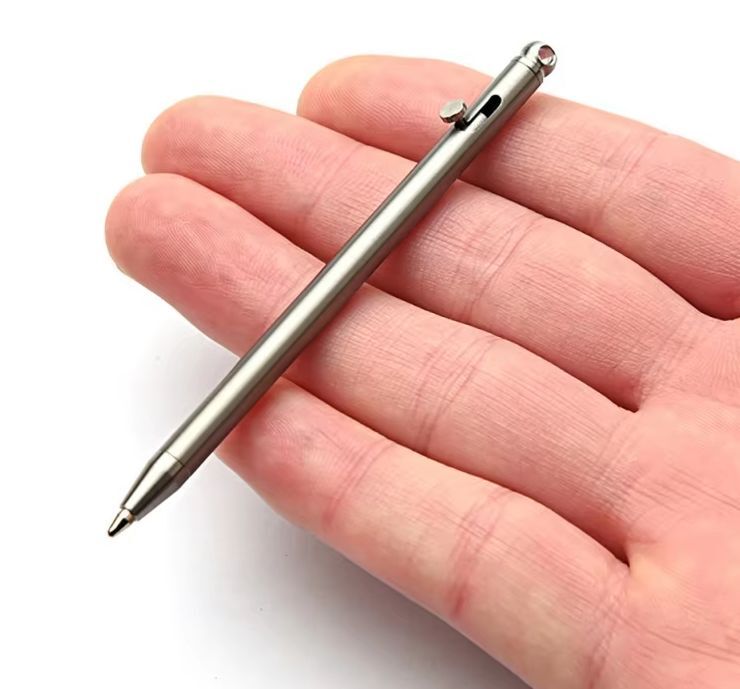 在庫(kù)処分特価! Mini Titanium Bolt Action Ball Point Pen チタン制 ミニ ボルト アクション ペン リフィル6本付き EDC ガジェット