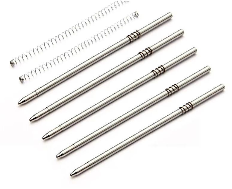 在庫処分特価! Mini Titanium Bolt Action Ball Point Pen チタン制 ミニ ボルト アクションペン リフィル6本付き EDC ガジェット