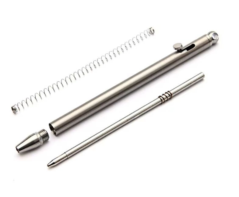 在庫(kù)処分特価! Mini Titanium Bolt Action Ball Point Pen チタン制 ミニ ボルト アクション ペン リフィル6本付き EDC ガジェット