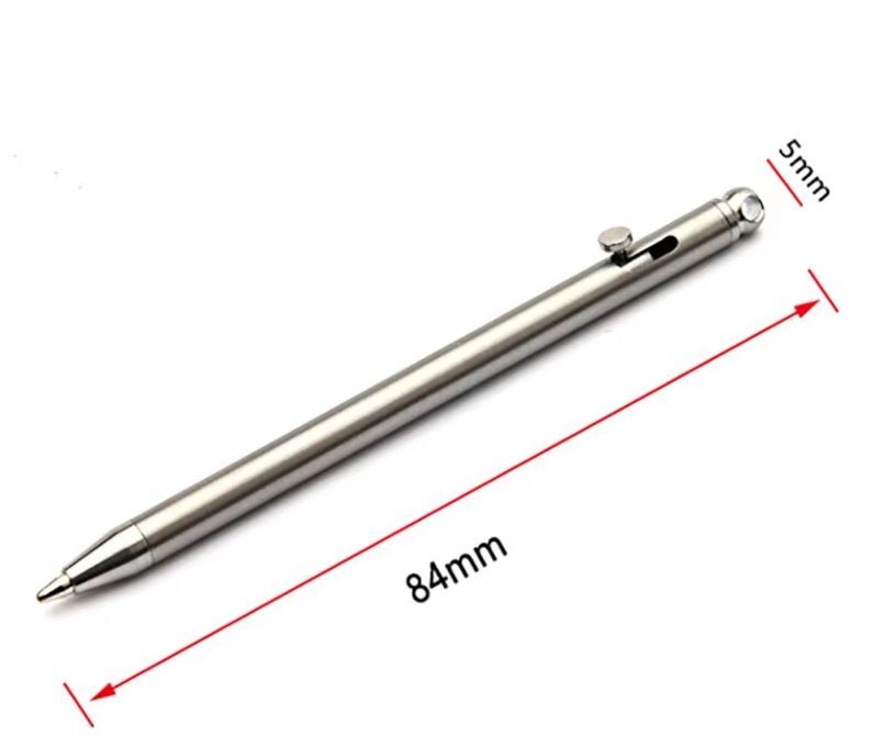 在庫処分特価! Mini Titanium Bolt Action Ball Point Pen チタン制 ミニ ボルト アクションペン リフィル6本付き EDC ガジェット