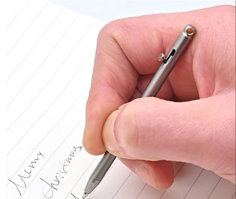 在庫処分特価! Mini Titanium Bolt Action Ball Point Pen チタン制 ミニ ボルト アクションペン リフィル6本付き EDC ガジェット