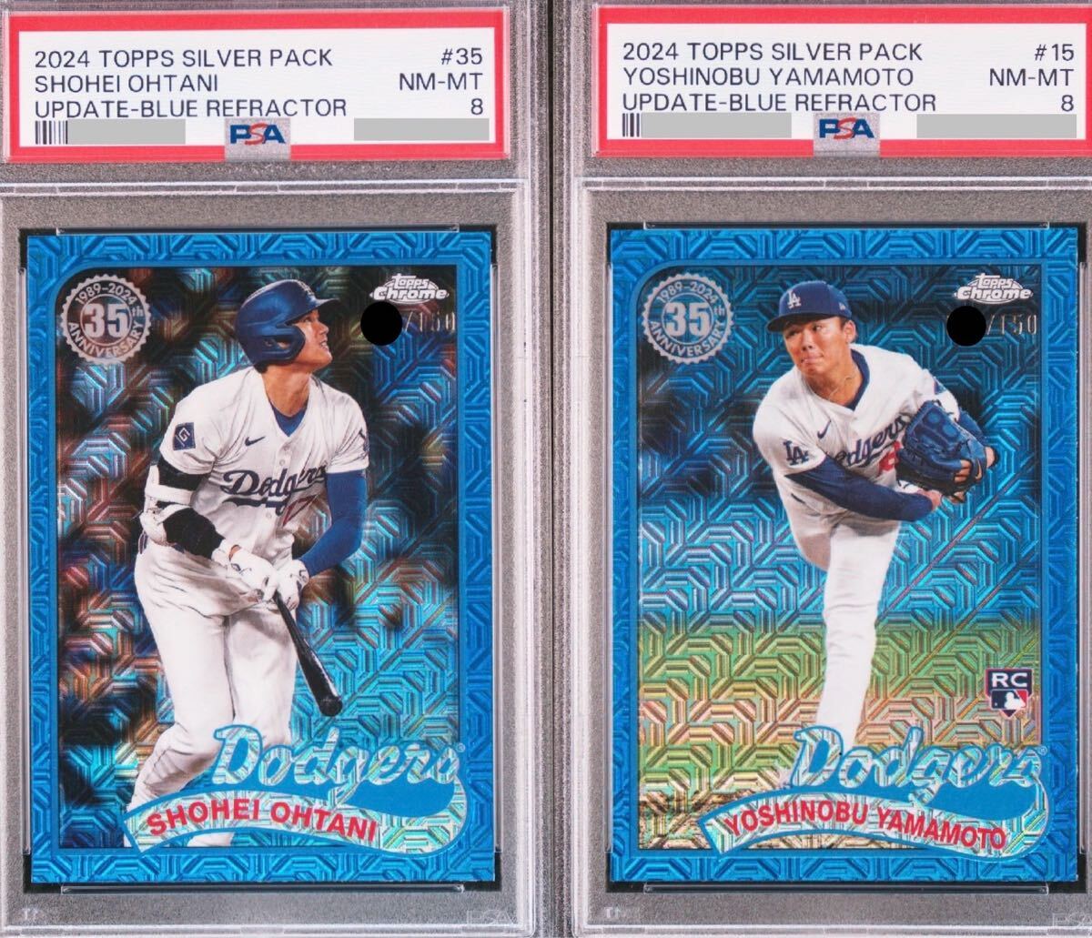 【150シリセット】2024 MLB Topps update series 大谷翔平 山本由伸 Silver Pack Blue Mojo Refractor Chrome RC 東京シリーズ PSA 鑑定済 Topps