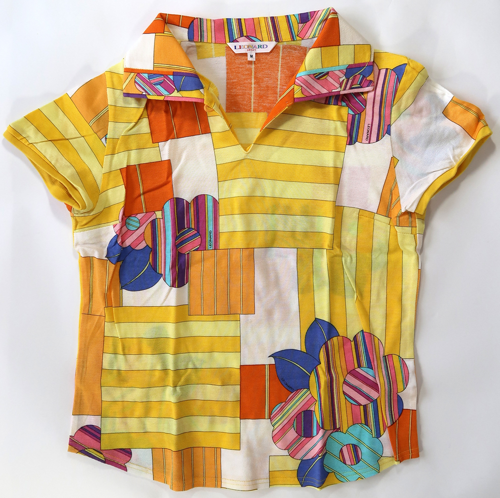 LEONARD,ポロシャツ,M,イエロー/柄,中古