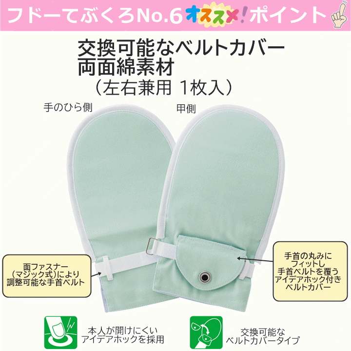【平日15時まで即日出荷】フドーてぶくろNo.6　2枚入 M【介護(hù) ミトン 防止 拘束 予防 アイデアホック 竹虎】