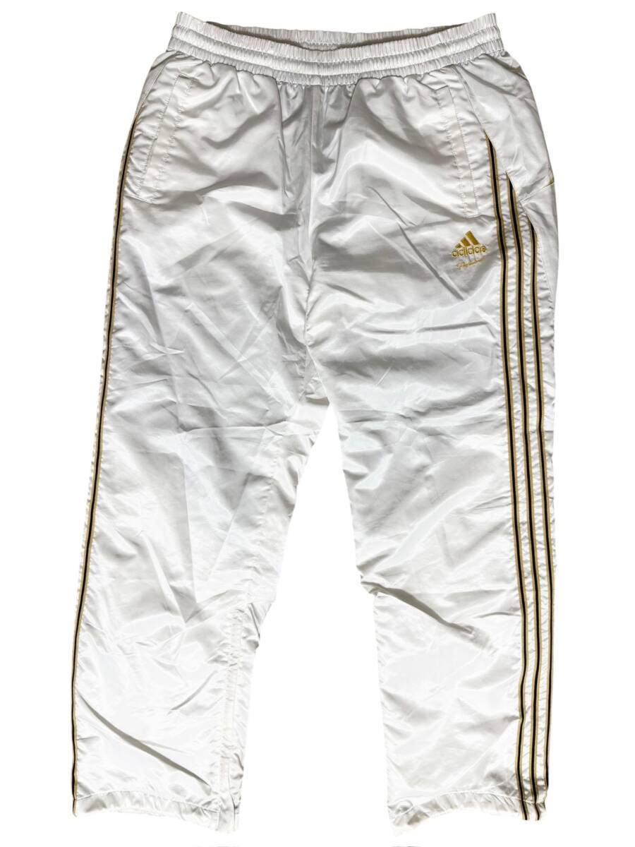 adidas professional アディダス プロフェッショナル 秋冬モデル ウインドパンツ メンズ Lサイズ ホワイト ゴールド