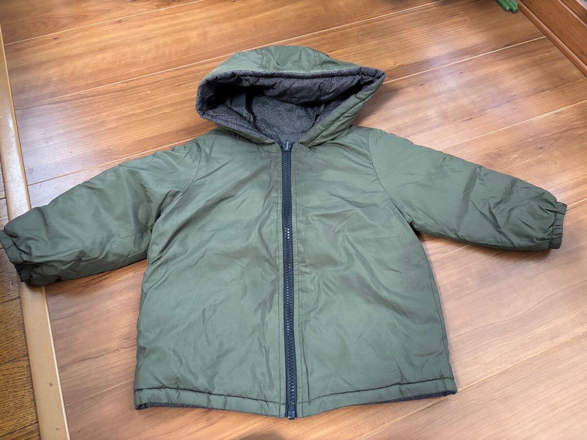 【anyFAM】オンワード樫山リバーシブルダウンジャケット90☆エニィファムベビーキッズ