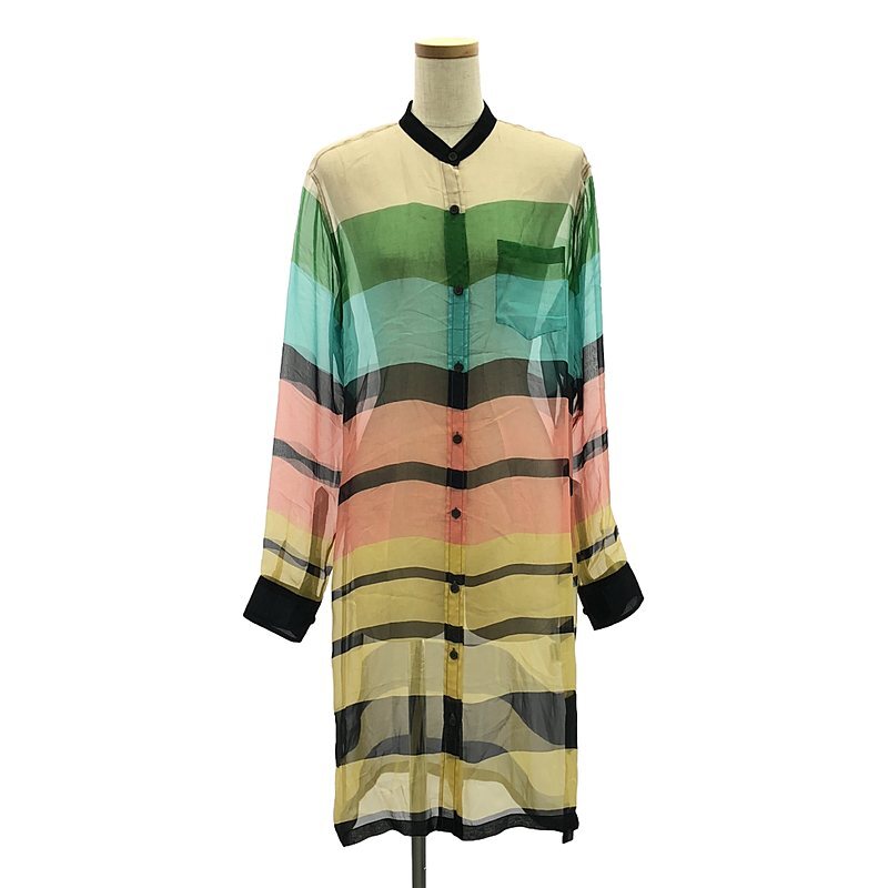 DRIES VAN NOTEN / ドリスヴァンノッテン | マルチカラーロングシャツ | 38 | マルチカラー | レディース