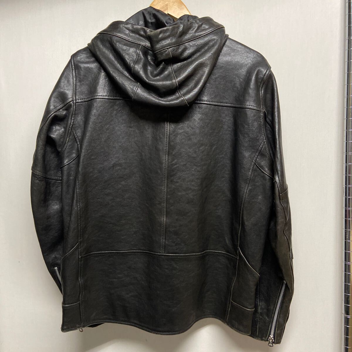 【SCHOTT ショット】3181065 レザージャケット ブルゾン フーディー Mサイズ ブラック レザー 2501oki h