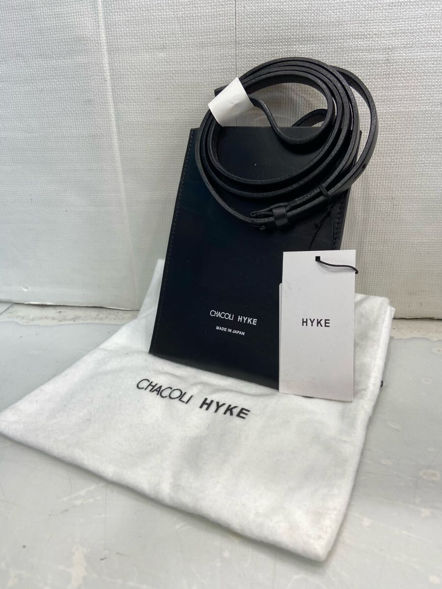 [HYKE×CHACOLI высокий k× chaco li] сумка на плечо телячья кожа черный дизайнерский 2501oki n