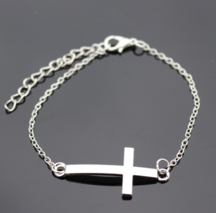 シルバーブレスレッド【クロス】_画像1