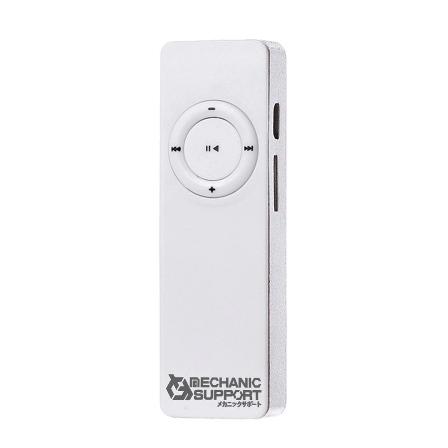 【ホワイト】新品 長方形 スピーカー內(nèi)蔵 MP3 音楽 プレイヤー SDカード式 メカニックサポート