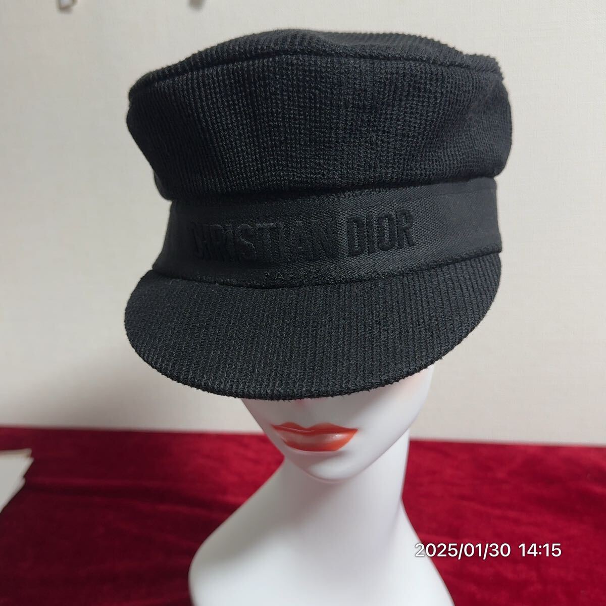 極美品 Dior クリスチャン ディオール ブランドロゴ刺繍 ブラックカラー キャスケット キャップ 帽子