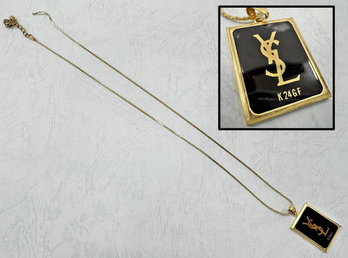 YSL イヴサンローラン ネックレス K24GF K18GF スクエア YSL イヴサンローラン ネックレス K24GF K18GF スクエア