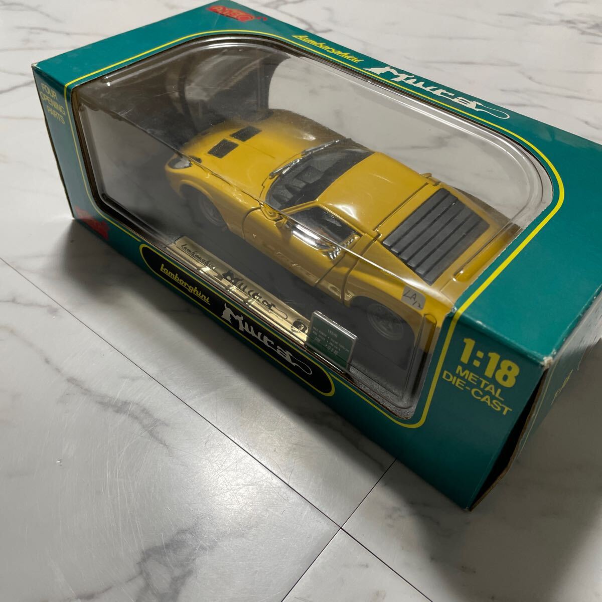 【箱付き】《1/18スケール》Lamborghini Miura Anson ミニカー 模型 コレクション放出 メタルダイキャスト ランボルギーニ ミウラ イエロー