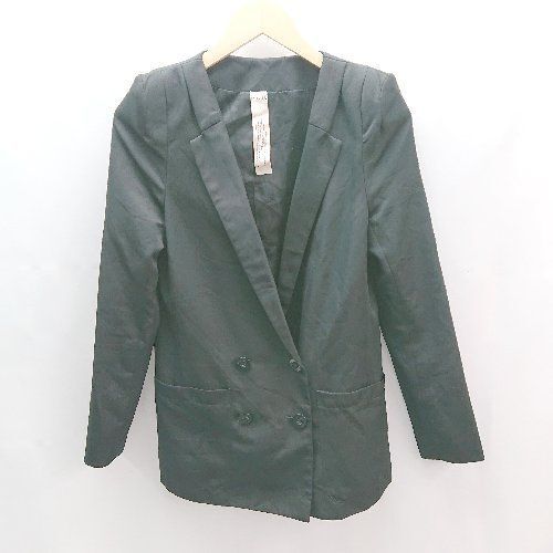 ◇ MURUA ムルーア 大人っぽい シンプル　シック 肩パット スリット 長袖 ジャケット サイズ03 ブラック レディース E
