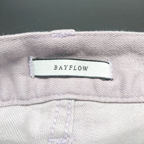 ◇ bayflow ストレート コインポケット ジッパーフライ フロントボタン パンツ サイズ3 パープル レディース E
