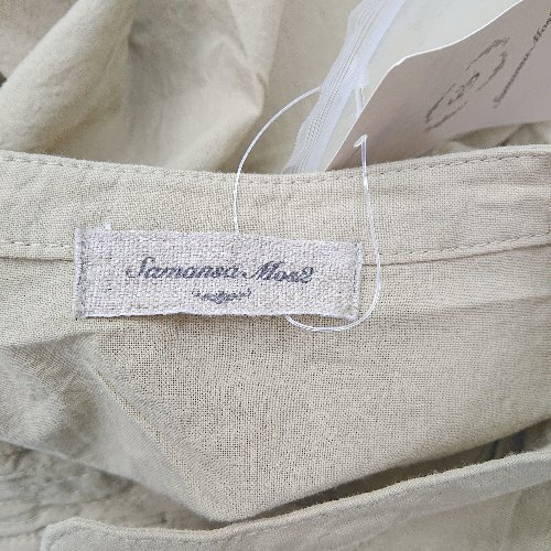 ◇ ?◎●未使用● SM2 サマンサ モスモス チャイナ バンドカラー 半袖 チュニック サイズF イエロー レディース E