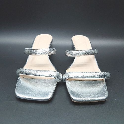 ◇ EVOL イーボル シンプル カジュアル 夏物 大人 サンダル サイズLL シルバー レディース E_画像3