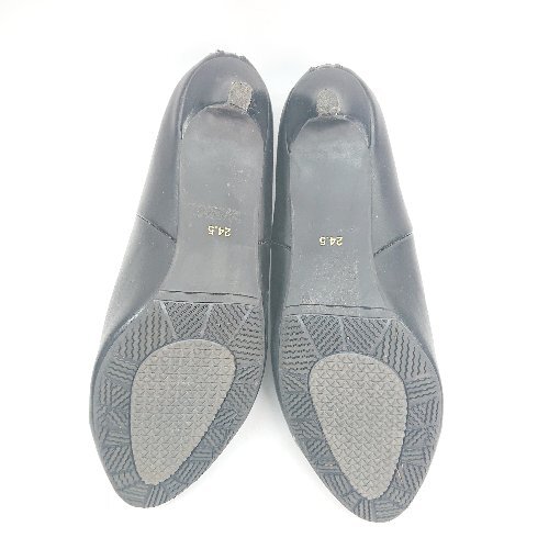 ■ evol バックファスナー アーモンドトゥ カジュアル シンプル ブーティー ブーツ サイズ24.5cm ブラック レディース E_画像7