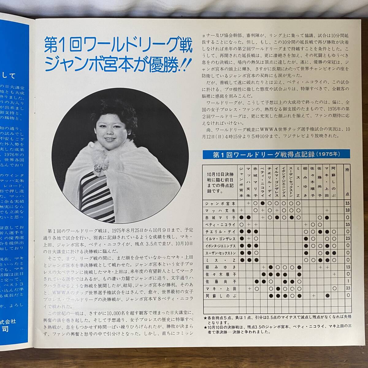 女子プロレス 小人プロレス 1975年 ジャンボ宮本 赤城マリ子 女子プロレス 小人プロレス 1975年 ジャンボ宮本 赤城マリ子