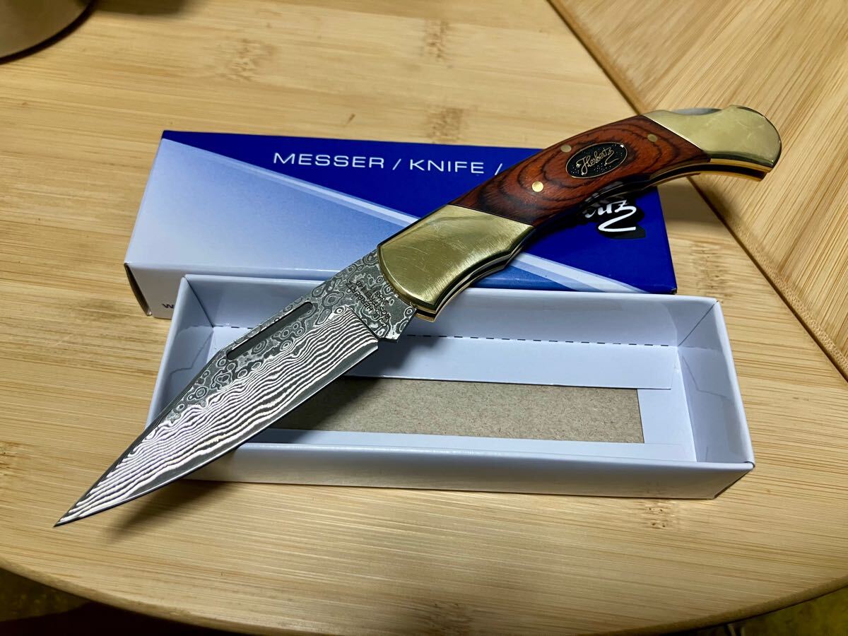 ヘルベルツ 折りたたみナイフ ナイフ 定価38500円 ダマスカス キャンプ アウトドア コレクションにぜひ!