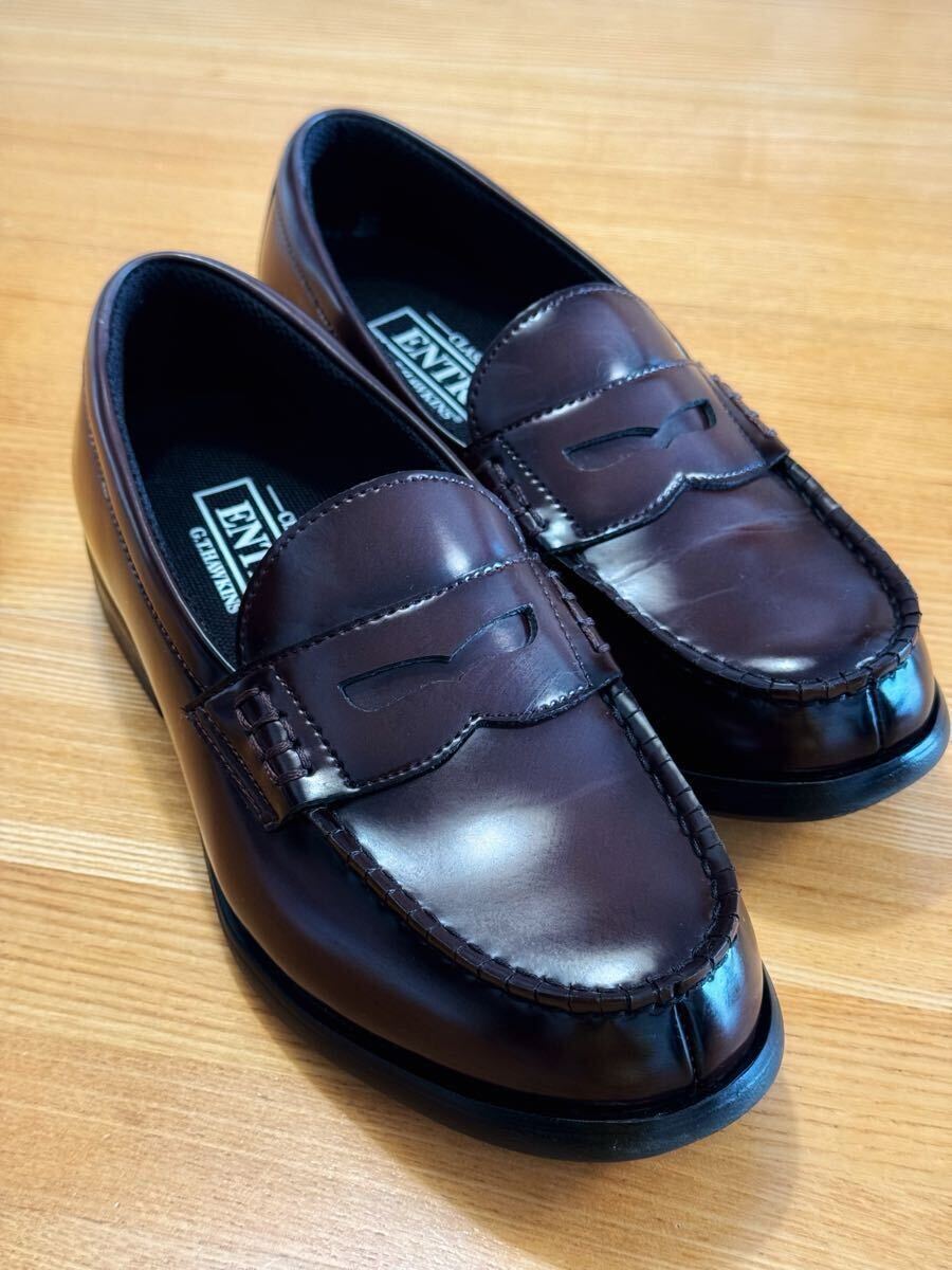 【1回のみ使用】23.5 EEE HAWKINS ホーキンス W'S SOFT LOAFER ソフト ローファー HW10138 DK.BROWN ダークブラウン ENTRY エントリー