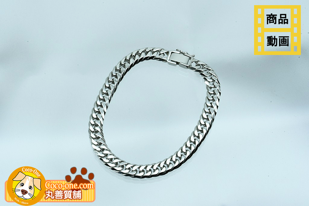 Pt850ブレス 喜平 6面 30.3g 約18cm 中折れ金具 検定刻印 仕上げ 中古品 程度A