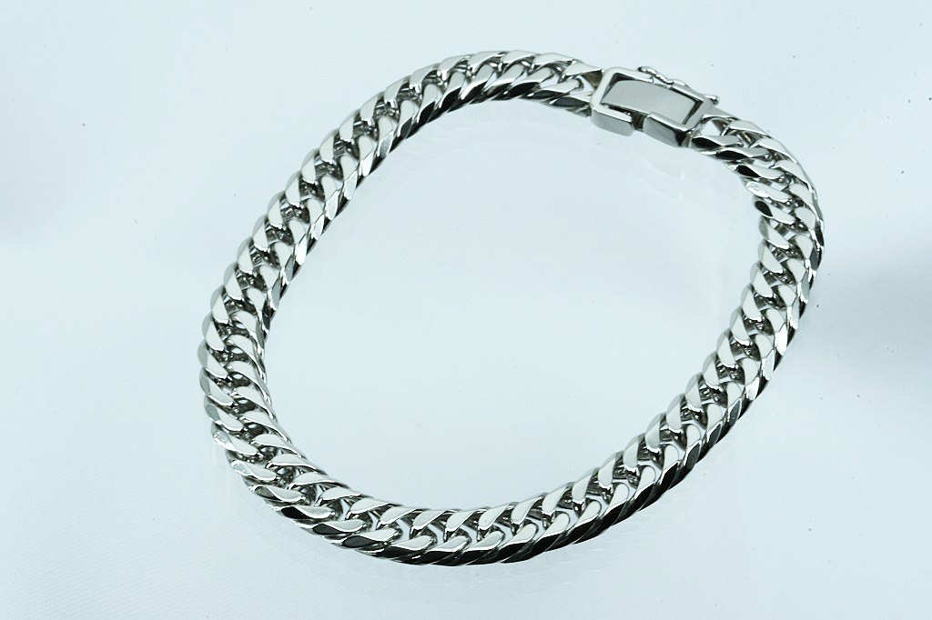 Pt850ブレス 喜平 6面 30.3g 約18cm 中折れ金具 検定刻印 仕上げ 中古品 程度A