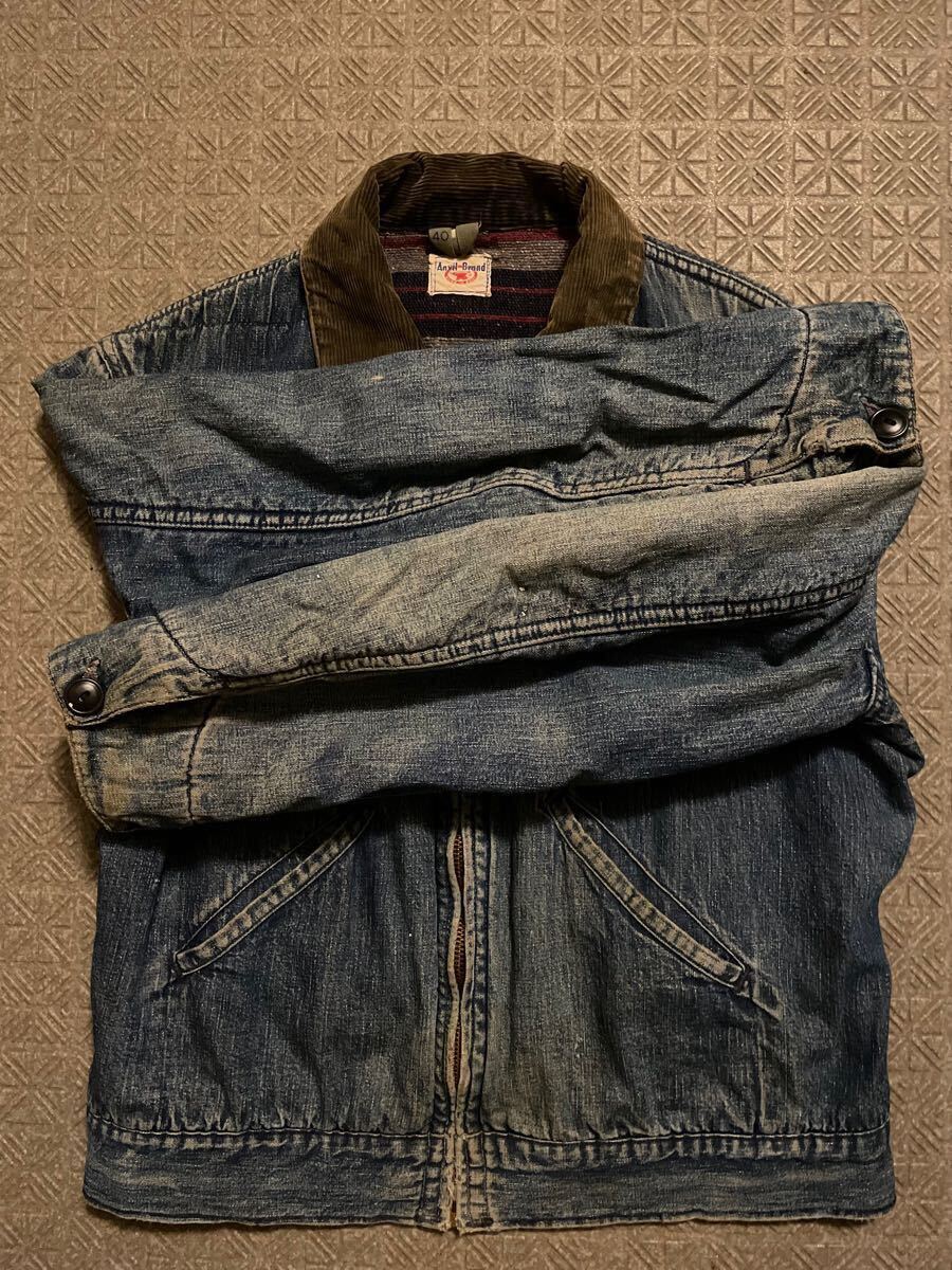 50s 60s USA製 ANVIL デニムジャケット 縦落ち ブランケット 50s 60s USA製 ANVIL デニムジャケット 縦落ち ブランケット