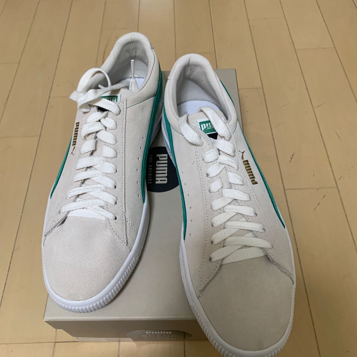 PUMA 90601 28cm プーマスエード ホワイトグリーン